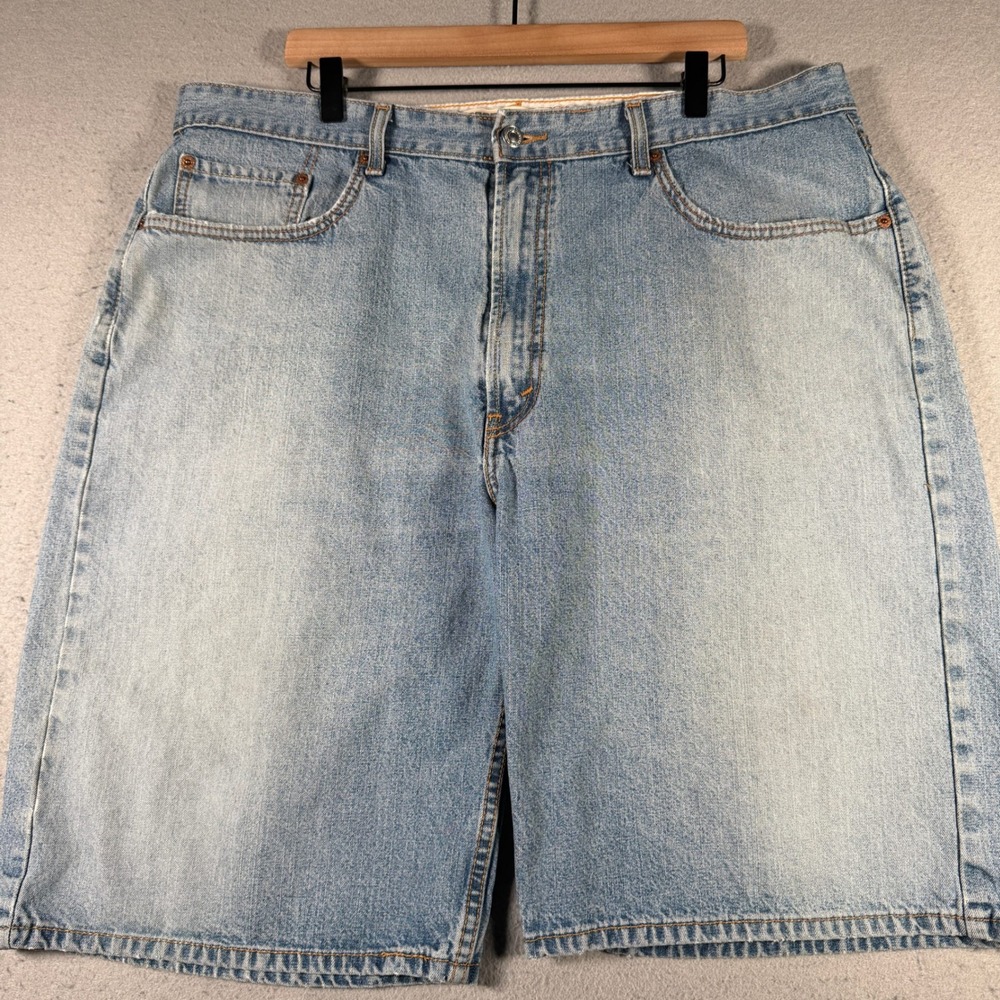 Vintage Levis 569 Loose Straight Mens Denim Shorts‎ W40 Light Wash Baggy Skater